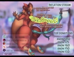absurd_res anal anal_sex anthro anus ass belly belly_expansion belly_inflation big_belly big_breasts big_butt blue_body blue_eyes blue_fur bodily_fluids breasts canid canine canis digital_media_(artwork) enema english_text expansion faucet feet female fur genitals hair hi_res hose hose_in_butt hose_inflation huge_belly hyper hyper_belly inflation inflation_fetish lemonflr liquid_inflation livestream looking_at_viewer mammal navel nipples nude overweight pawpads paws penetration red_body red_fur red_wolf rumbling_stomach sloshing_belly solo sweat tail text thick_thighs tube tube_in_ass tulsa_wolf water water_enema water_in_ass water_inflation wolf