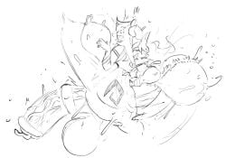2025 anal animal_genitalia animal_penis anthro areola balls big_balls big_breasts big_penis breasts demon duo equine_genitalia equine_penis female genitals goo_creature grabbing_hair horn huge_balls huge_cock hyper hyper_abdominal_bulge hyper_balls hyper_genitalia hyper_penis kerchief lagomorph leporid looking_at_another male male/female mammal marcella_(abitrandom) monochrome motion_lines mouse murid murine narrowed_eyes nude penis rabbit rodent sex simple_background size_difference slime smile stomach_bulge succubus tattoo thick_thighs yobaba