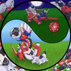 1:1 absol absurd_res ancient_pokemon animal_genitalia animal_penis anus apex_build_koraidon balls black_body black_penis blue_body blue_fur bodily_fluids canine_genitalia canine_penis claws closed_eyes comic cowgirl_position cum cum_in_pussy cum_inside cutaway day doggy_style dominant dominant_female duo egg egg_laying female feral field freetao from_behind_position from_front_position fur genital_fluids genitals green_eyes hi_res holding_both_legs horizontal_pussy impregnation kissing knot knotting koraidon legendary_pokemon limited_build_koraidon looking_pleasured male male/female moon night nintendo on_bottom on_top orange_eyes paradox_pokemon penis perineum pokémon_(species) pokemon pokemon_(species) pregnant pussy rear_view red_body red_eyes sex submissive submissive_male tail tao_(freetao) tongue tongue_out white_body white_fur y_anus yellow_sclera yin_yang