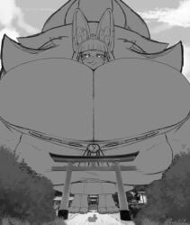 animated ass beepunz big_breasts blush breasts breasts_bigger_than_head expansion female female/male fox growing growth heart heart-shaped_pupils longer_than_10_seconds looking_at_another looking_down looking_up macro male male/female micro monochrome nipple_bulge nipples nipples_visible_through_clothing octin_(beepunz) shorter_than_30_seconds squid tagme tail temple vertical_video video