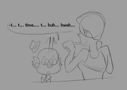 1boy 1girls billy_buckaroo breasts doctor_who female harmfulplant line_art male mr_ring-a-ding real_person self_insert
