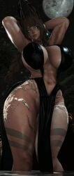 1girls abs athletic au_ra big_breasts final_fantasy final_fantasy_xiv huge_breasts large_breasts muscular