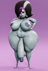 1futa 3d 3d_model ai ai_generated ass big_ass big_breasts big_butt black_hair breasts dickgirl eunice_stein female female_only futa_only futanari grey_body hotel_transylvania intersex monster monster_girl naked naked_female nude nude_futa simple_background solo solo_focus solo_futa stitches tagme thick_ass thick_legs thick_thighs vulkyasha_(style)