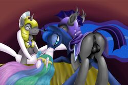 2012 alicorn anus armor balls crown equine female foursome friendship_is_magic from_behind horn horse horsecock incest kissing male missionary_position my_little_pony penetration penis pony princess_celestia_(mlp) princess_luna_(mlp) ragingsemi royal_guard_(mlp) sex unicorn vaginal_penetration wings