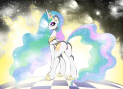 1girls anus ass equine female flank friendship_is_magic fur furry hooves horn horse my_little_pony pose princess_celestia_(mlp) pussy showing_off solo tail v-d-k wings