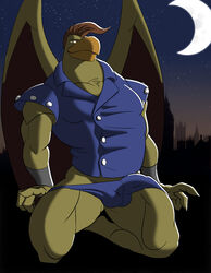 1boy avian brass_(artist) bulge disney gargoyles griff_(gargoyles) looking_at_viewer male male_only pose showing_off solo