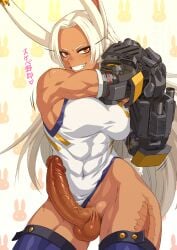 1futa abs ai_assisted animal_ears athletic_female bare_shoulders boku_no_hero_academia breasts dark-skinned_female dark_skin decensored erection erection_under_clothes female fit_female futanari kemonomimi large_penis leotard looking_at_viewer mature_female mature_futa mikoyan mirko miruko multiple_scars muscular muscular_arms muscular_female muscular_futanari muscular_thighs my_hero_academia penis penis_out penis_under_clothing post-timeskip prosthesis prosthetic_arm rabbit_ears red_eyes rumi_usagiyama scar stretching superheroine testicles uncensored veiny_penis white_hair