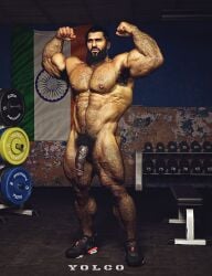 3d 3d_(artwork) 3d_model big_dick_energy bodybuilder confident_male confidently_naked flexing hairy hairy_male hung indian_flag indian_male male male_focus male_nudity male_only naked naked_male nude nude_male nude_pose proud proud_of_his_cock smirking solo solo_focus solo_male viewed_from_behind yolco