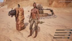 1girls 3d conan_exiles dark_skin dark_skinned_female game_screenshot topless topless_female