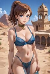 ai_generated anna_(frozen) arabian belly_dancer loincloth