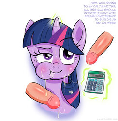 calculator cum cum_on_face cum_string dialogue equine friendship_is_magic horn horse humanoid_penis my_little_pony penis pony purple_eyes straight_hair twilight_sparkle_(mlp) two_tone_hair unicorn