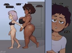 1futa 2girls age_difference amity_blight big_ass big_breasts camila_noceda cucking_daughter cuckquean dark-skinned_female disney disney_channel futanari huge_ass luz_noceda mature_female milf rocner size_difference tagme the_owl_house