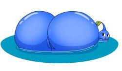 2d 2d_(artwork) ass ass_bigger_than_head big_ass blue_body blue_pikmin female female_only in_water leaf nintendo pikmin pikmin_(species) shiny_ass supersecretsoup_(artist) transparent_background triangle_mouth vagina watersports