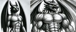 abs anthro athletic athletic_anthro athletic_male biceps big_muscles black_body black_scales bodily_fluids dragon green_eyes growth how_to_train_your_dragon injection male muscle_growth muscular muscular_anthro muscular_male night_fury nude pecs ripped_muscles scales scalie solo standing sweat toothless transformation triceps vein veiny_biceps veiny_muscles western_dragon wings