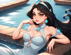 ai_generated black_hair cleavage disney disney_princess princess sexy