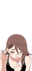 1girls fellatio_gesture lilith_(mkairos47) mkairos47 mocking mocking_viewer oc