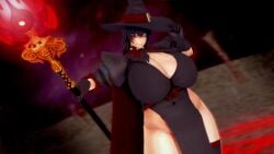 3d 3d_render big_breasts koikatsu mage magic magical_girl nuno_seinaru original original_character solas_(artist) sorceress thighhighs thighs voluptuous voluptuous_female witch