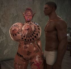 3d bdo bimbo black_desert_online blacked blonde_hair body_writing cow_ears cow_horns cow_print cow_tits cum_on_body cum_on_breasts cum_on_face cum_on_thighs cumdumpster dark_elf degradation elf elves huge_breasts humiliation interracial onahole pregnant pregnant_belly qos qos_tattoo queen_of_spades raceplay ranger_(black_desert) screencap screenshot sperm_tattoo succubus succubus_horns tattoo tattoos toilet urinal video_game yourbdowhore