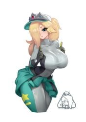 1girls breasts large_breasts little_blood mario_kart mario_kart_world one_eye_covered princess_rosalina rosalina simple_background white_background