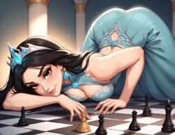 ai_generated black_hair cleavage disney disney_princess sexy