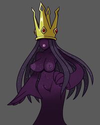 areolae breasts cleavage contrapposto crown female hand_on_hip large_areolae large_breasts lips long_hair mario_(series) nintendo nipples no_eyes nude paper_mario paper_mario:_the_thousand-year_door puffy_nipples purple_skin shadow_queen solo stompertron