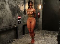 1girls 3d bondage bound bound_arms bound_legs completely_nude completely_nude_female female full_body gag gagged lara_croft nude nude_female samsa23 solo tomb_raider