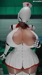 3d alternate_breast_size big_breasts big_butt breasts curvy curvy_figure dark-skinned_female dark_skin female female_only haydee haydee_(game) heels high_heels hips huge_breasts leotard nipple_slip nurse nurse_uniform rvns3d showing_breasts staring_at_viewer teasing tight_clothing tight_fitting_clothing