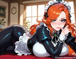 1female 1girls ai_generated ass ass big_ass big_breasts big_breasts big_butt black_eyeshadow breasts breasts female female_focus female_only green_eyes huge_ass huge_boobs huge_breasts huge_butt kaistar large_ass large_boobs large_breasts large_butt league_of_legends league_of_legends:_wild_rift light-skinned light-skinned_female light_skin long_hair looking_at_viewer lying lying_down lying_on_ground lying_on_side lying_on_stomach maid maid_apron maid_headdress maid_outfit maid_uniform milf miss_fortune mommy patreon red_fingernails red_nails smile smiling smiling_at_viewer smirk solo solo_female solo_focus white_skin white_skinned white_skinned_female