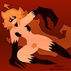average_breasts black_nipples claws claws_out female_only fen_(kaaatie) fen_needs_a_perc fundamental_paper_education ginger ginger_hair ginger_pussy hi_yall ibispaintx mofo_is_homeless monster monster_girl pointy_legs pussy pussy_hair pussy_lips vagina vagina_hair watermark