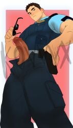 art big big_penis gay glasses kovvvx officer police police_uniform