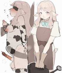 anal_sex animal_genitalia animal_penis anon cow_print_legwear cute_boy ejaculation femboysub sheep_boy squeezing_breast stefvanian