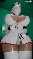 3d alternate_breast_size big_breasts big_butt breasts curvy curvy_figure dark-skinned_female dark_skin female female_only game_controller gold_(metal) golden_bikini haydee haydee_(game) heels high_heels hips huge_breasts leotard nurse nurse_uniform rvns3d staring_at_viewer teasing tight_clothing tight_fitting_clothing