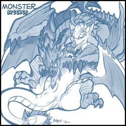 mel_the_hybrid monster_hunter rathalos rathian tagme