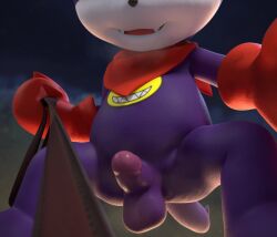 3d_(artwork) balls bandai_namco cinnamoncookies clothing digimon digimon_(species) digital_media_(artwork) dominant dominant_male erection furry genitals gloves handwear hi_res imp impmon kerchief leash leash_pull male mischievous_smile neckerchief neckwear penis pov_penis_closeup short small_penis solo