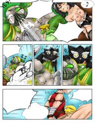 blood_moon_series blood_moon_shen breasts clothing comic french_maid_nidalee kimmundo league_of_legends luxanna_crownguard nidalee oral_sex shen straight urgot