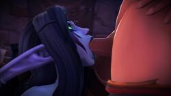 1boy 1girls 3d animated arms_behind_back arms_tied arms_tied_behind_back blizzard_entertainment blowjob blowjob_face blue_body blue_skin bombowykurczak bondage breasts dark_hair deep_blowjob deepthroat dominant dominant_male elf elf_ears elf_female enthusiastic faceless_male fellatio female female_focus femsub green_eyes hands-free hands_behind_back kneeling long_hair male night_elf pale-skinned_male restrained sound submissive submissive_female tagme thegworks tied tied_arms tied_hands video warcraft white_skinned_male world_of_warcraft wow