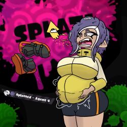 agent_4_(splatoon) ass_expansion breast_expansion burp burping digested digested_prey digestion digestion_noises female_prey inkling inkling_girl octoling octoling_girl raspberry_squid same_size_vore soft_vore splatoon splatoon_(series) splatoon_2 unwilling unwilling_prey unwilling_vore vore vore_belly weight_gain