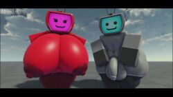 1boy 1boy1girl 1femboy 1girls 3d animated areola areolae balls ballsack baseplate big_breasts big_penis breasts enormous_breasts huge_breasts large_breasts looking_at_another looking_at_viewer ms._tee_vee muitetul nipples no_sound penis roblox roblox_hat robloxian robot robot_boy robot_femboy robot_girl shorter_than_10_seconds tagme tee_vee thick_thighs tv tv_head video
