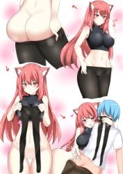 1boy 1boy1girl 1girls 2d 2d_(artwork) 2d_artwork animal_ear_fluff animal_ears ass ass_cleavage ass_crack back back_dimples belly belly_button bewitching_thighs big_breasts black_crop_top black_legwear black_pantyhose black_stockings black_tights black_topwear blue-haired_male blue_hair blush blush_face blushing_at_another blushing_at_partner blushing_female blushing_lines breasts busty busty_female busty_girl cat_ears cat_girl catgirl catstudioinc_(punepuni) child_bearing_hips closed_mouth_smile collarbone crop_top curvaceous curvaceous_body curvaceous_female curvaceous_figure curvaceous_hips curvaceous_thighs curvy curvy_body curvy_female curvy_figure curvy_hips curvy_thighs digital digital_art digital_drawing digital_drawing_(artwork) digital_media digital_media_(artwork) dimples_of_venus elbows exposing exposing_self eyebrows_visible_through_hair female female_focus fertile_hips fingers gluteal_fold gripping_cock gripping_penis groin hair_between_eyes half_naked half_nude hand_on_penis handjob high_resolution highres hourglass_figure inguinal_crease inguinal_ligament large_boobs large_breasts lean_figure legwear long_hair male median_furrow midriff naked naked_female naked_woman narrow_waist navel nipple_bulge nude nude_female nudity open_mouth open_mouth_smile original original_art original_artwork original_character original_characters pantyhose parted_lips penis_on_hand pink-eyed_female pink-haired_female pink_background pink_eyebrows pink_eyes pink_hair pink_hair_female plump_breasts pussy semi_nude shoulders simple_background slender_body slender_waist slim_waist smile smiley_face smiling smiling_at_another smiling_at_partner smirk standing stockings straight stroking_penis thick_ass thick_butt thick_thighs thigh_gap thighs tights tongue topwear underboob undressing undressing_self upper_body wide_hips