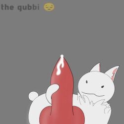 1boy animal_ears artist_request feral gubby gubby_(roblox) happy male rabbit roblox smile source_request stroking stroking_penis tagme