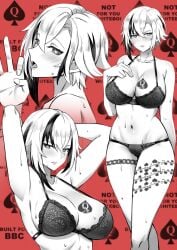 arlecchino_(genshin_impact) black_underwear breasts genshin_impact qos qos_tattoo queen_of_spades solo_female