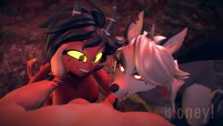 1boy 2girls animated anthro bloney blowjob female furry handjob hellhound helluva_boss human imp interspecies loona_(helluva_boss) male male/female millie_(helluva_boss) naked naked_female naked_male nude nude_female nude_male pov_male tagme tagme_(character) video wolf wolf_girl