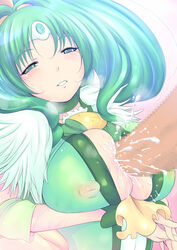 breasts censored clothing cum cure_march erect_nipples erect_nipples_under_clothes female large_breasts magical_girl midorikawa_nao mochizuki_nao_(artist) paizuri penis pretty_cure smile_precure titfuck