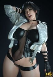 1girls 3d ass big_ass big_breasts black_hair breasts capcom devil_may_cry devil_may_cry_5 female hagiwara_studio hair heterochromia huge_breasts lady_(devil_may_cry) large_breasts light-skinned_female light_skin short_hair thick_thighs voluptuous voluptuous_female