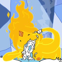 adventure_time cartoon_network color cum cum_in_mouth fellatio flame_princess ice_king mium oral