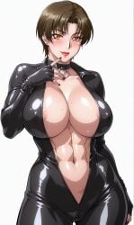 ai_generated attractive_female big_breasts bodysuit fit_female short_hair sunohara_ikumi voluptuous_female