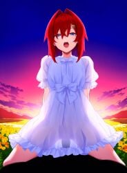 1boy ai_generated ange_katrina blue_eyes female male penis penis_shadow sex straight vaginal_penetration vaginal_sex virtual_youtuber white_dress