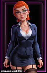 ai_generated ben_10 breasts cleavage ginger green_eyes gwen_tennyson orange_hair pdbai skimpy_clothes tagme teacher teacher_outfit
