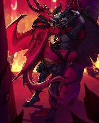 abs absurd_res anthro ass avian balls beak big_balls big_penis bondage bound captured chained chained_up chains claws demon demon_dragon detailed_background digital_media_(artwork) dragon duo erection feet fire foreskin fur genitals grin gryphon gryphon_demon hair heat_(temperature) hell hellfire hellscape helluva_boss hi_res horn humanoid_genitalia humanoid_penis imminent_sex lava male male/male masturbation multi_eye multicolored_body muscular muscular_anthro muscular_male mythological_avian mythological_creature mythological_scalie mythology nervous nude open_mouth paws pecs penis pillar power_bottom red_body restraints satan_(helluva_boss) scalie seven_deadly_sins sex sharp_teeth skiba613 smile smoke spikes straddling_lap submissive tail tail_wrapped_around tattoo teeth tentacle tentacle_around_leg tentacle_around_neck tentacle_around_penis tentacle_sex tongue two_tone_body uncircumcised wings worried zerva_von_zadok_(capesir)