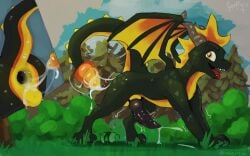 animal_genitalia animal_penis anus balls bodily_fluids cum cuteconfy dragon feral feral_only gaping gaping_anus genital_fluids genitals hi_res male mythological_creature mythological_scalie mythology open_mouth penis pull_out scalie sex solo tail tail_fetish tail_play tail_sex wings